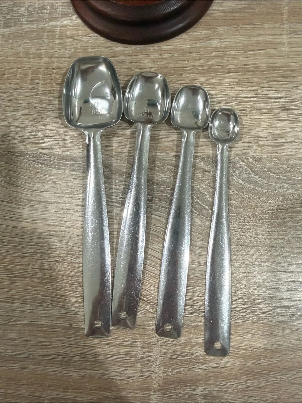 Wooden Stand with Hanging Stainless Spoons